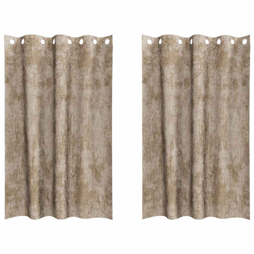 Samtvorhänge mit Vorhängen 2 pcs Champagner 175 x 140 cm Samt