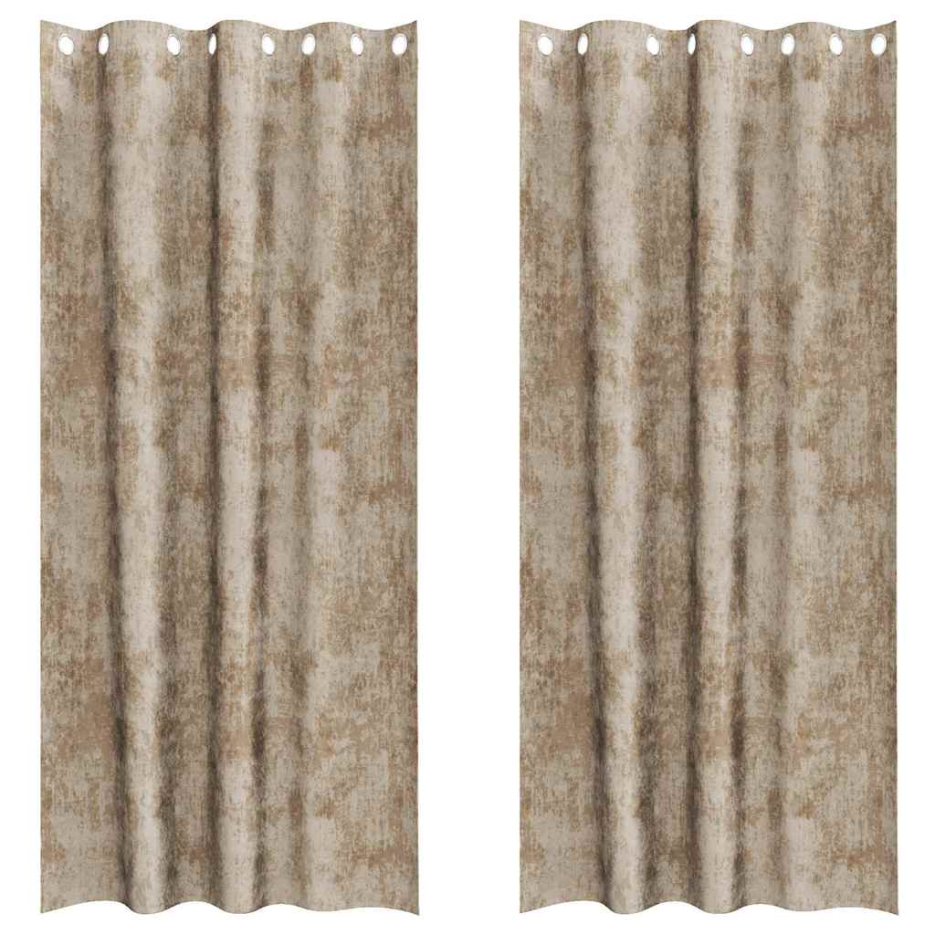 Samtvorhänge mit Vorhängen 2 pcs Champagner 225 x 140 cm Samt