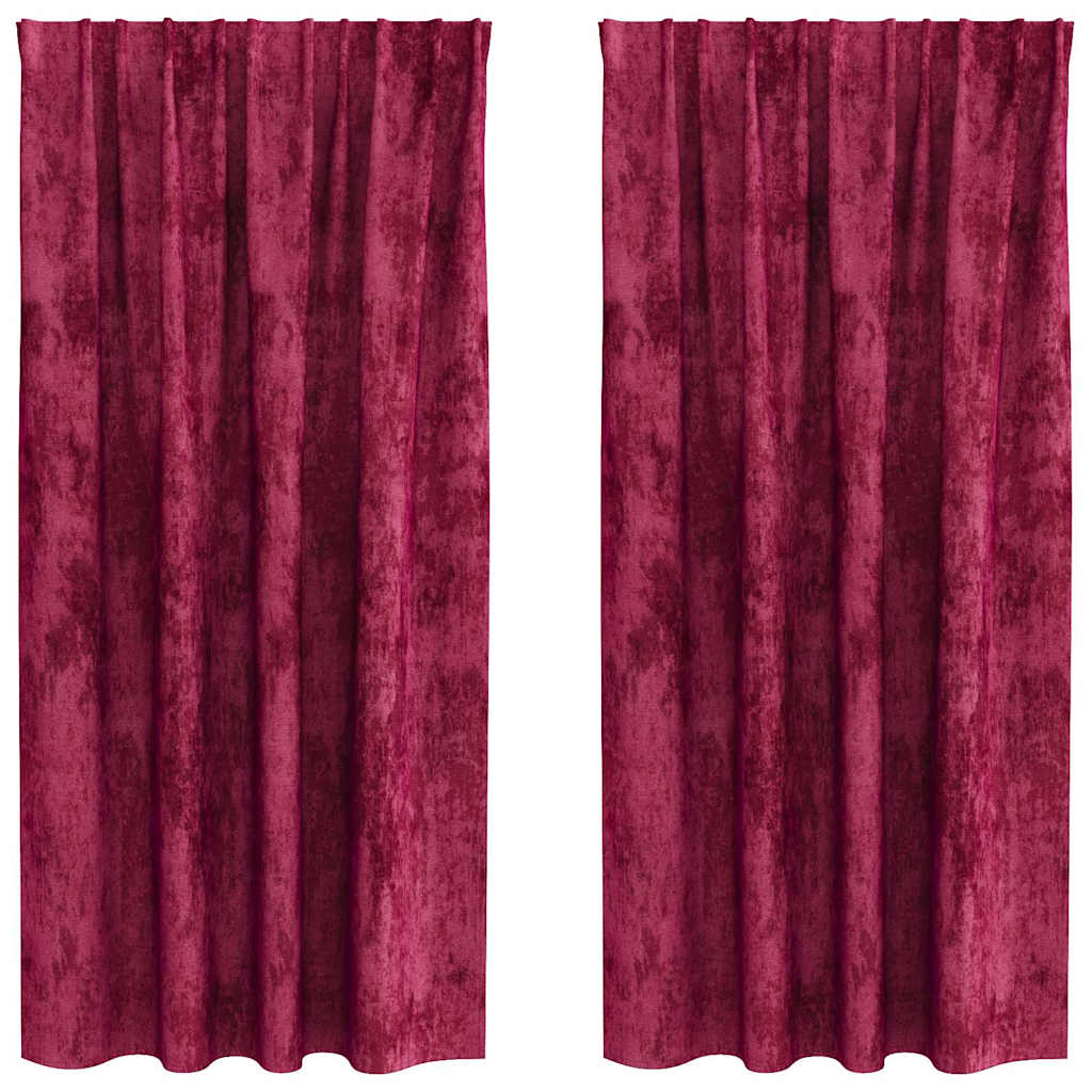 Samtvorhänge mit Vorhängen 2 pcs Weinrot 175 x 140 cm Samt