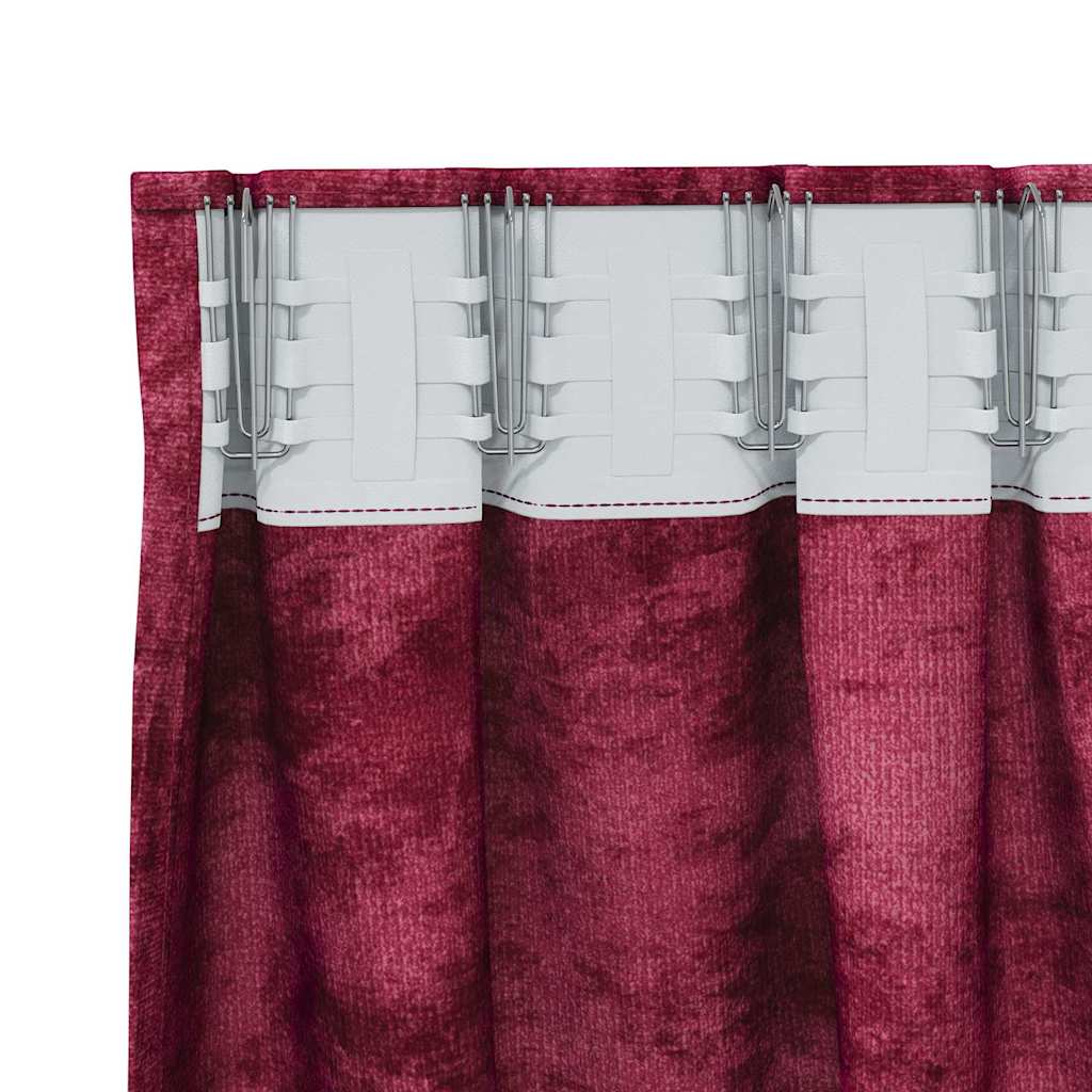 Samtvorhänge mit Vorhängen 2 pcs Weinrot 260 x 140 cm Samt