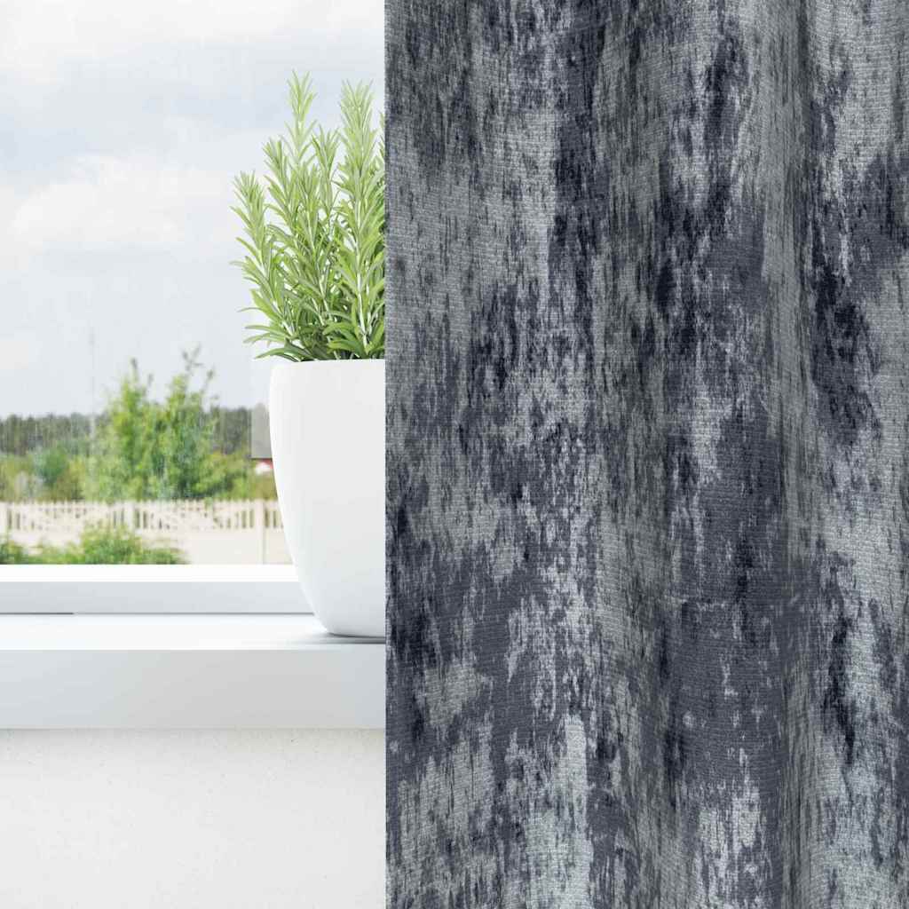Samtvorhänge mit Vorhängen 2 pcs Silber Grau 140 x 140 cm Samt