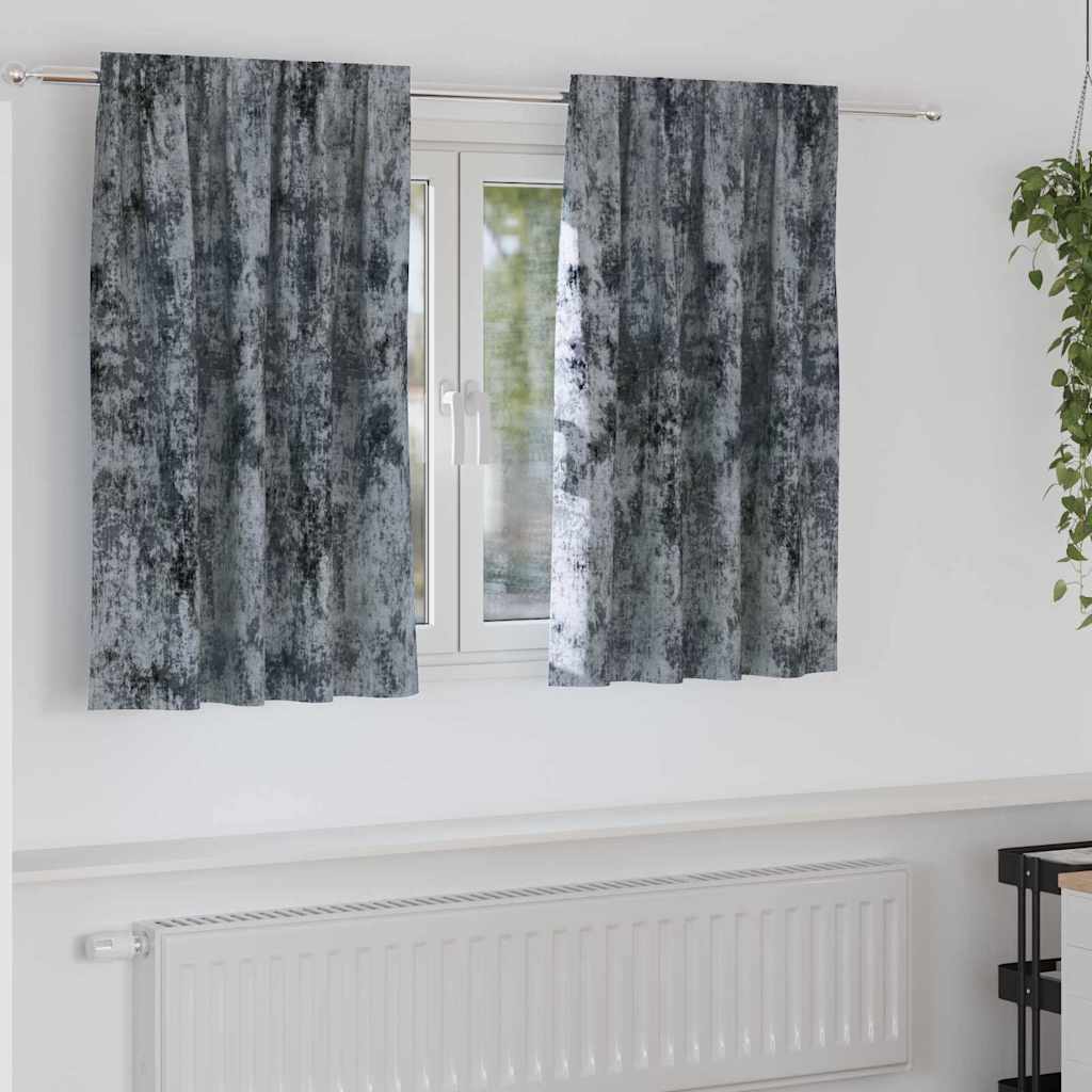 Samtvorhänge mit Vorhängen 2 pcs Silber Grau 140 x 140 cm Samt