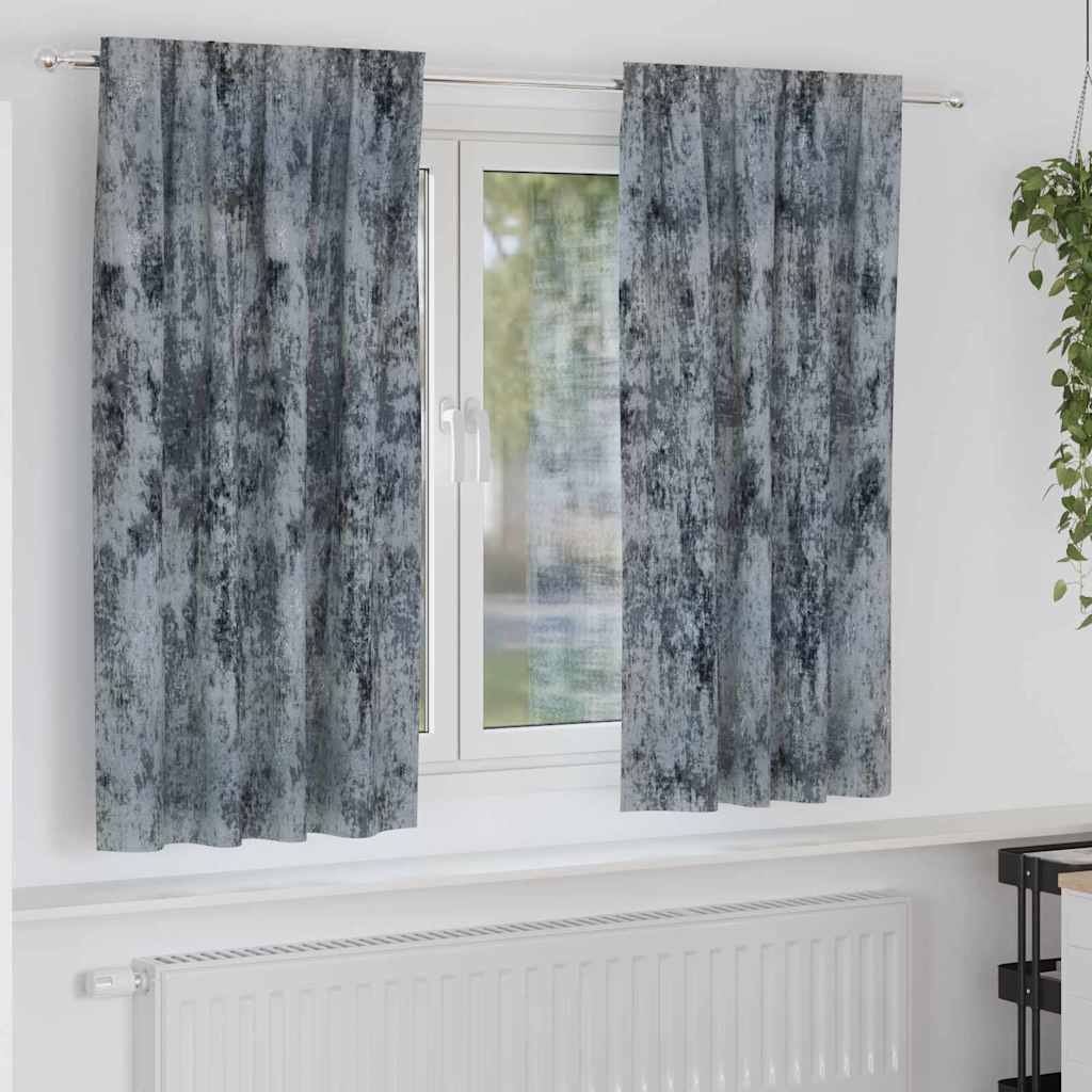 Samtvorhänge mit Vorhängen 2 pcs Silber Grau 175 x 140 cm Samt