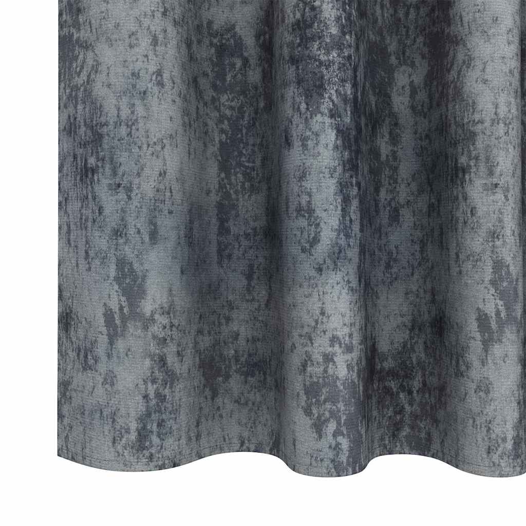 Samtvorhänge mit Vorhängen 2 pcs Silber Grau 245 x 140 cm Samt