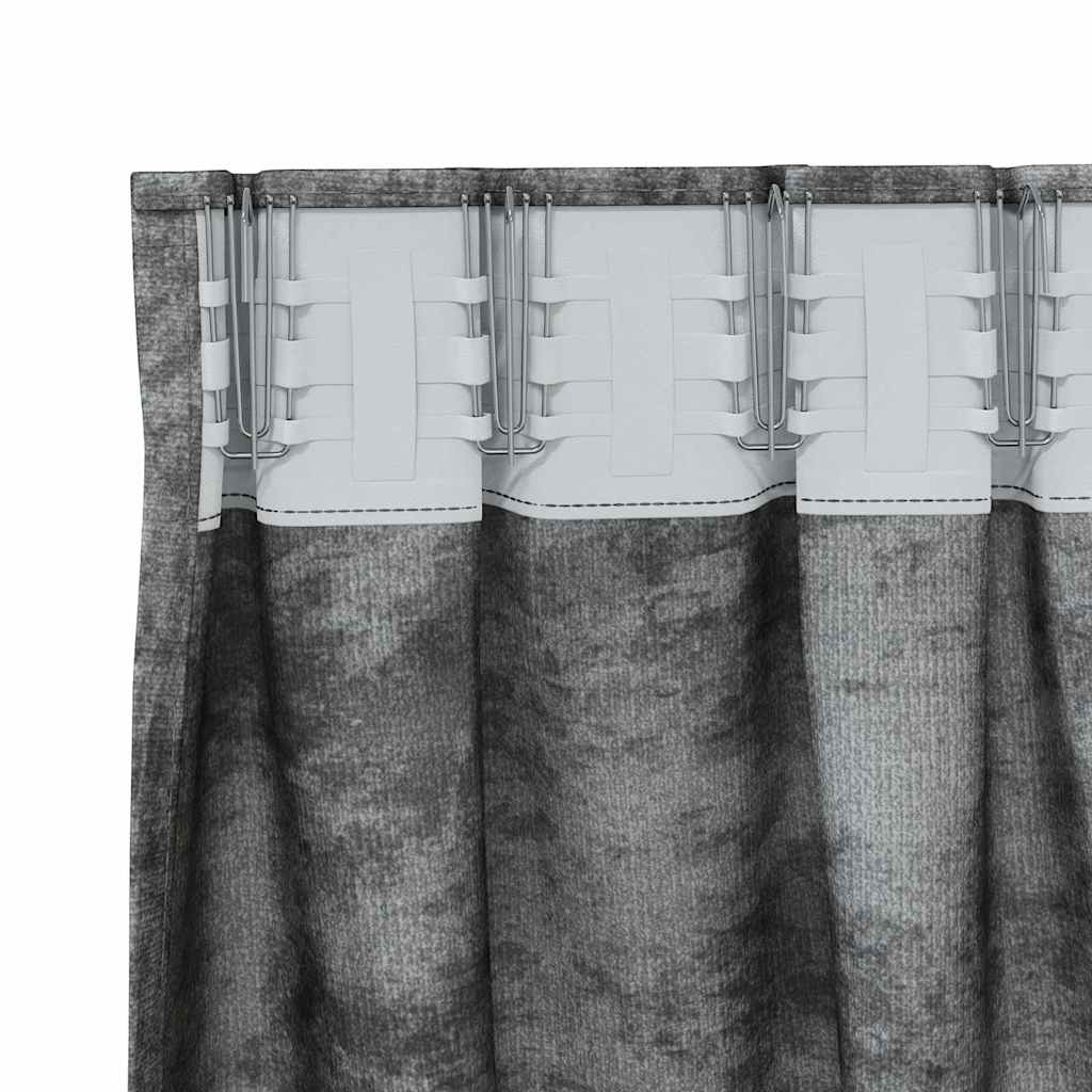 Samtvorhänge mit Vorhängen 2 pcs Grau 140 x 140 cm Samt