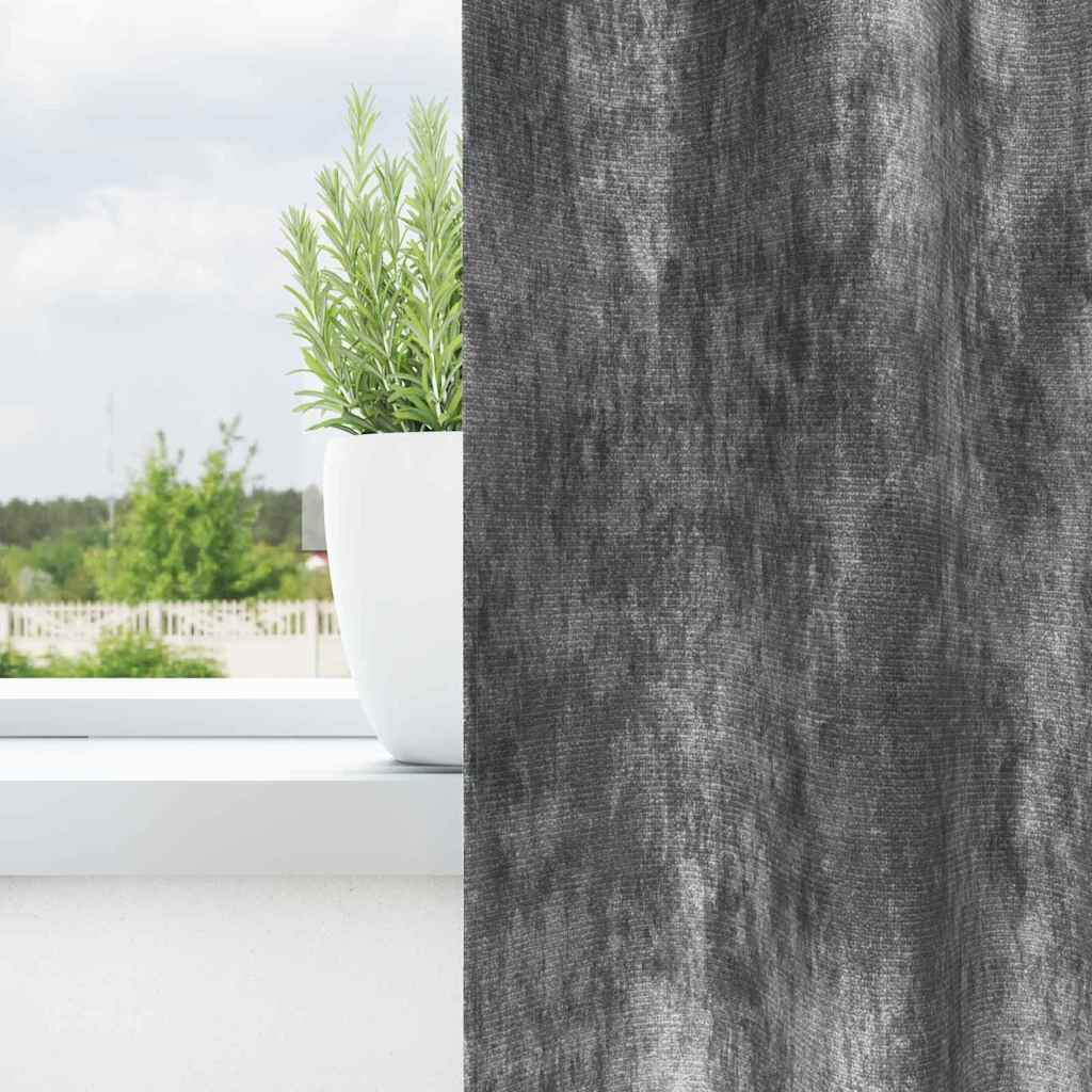 Samtvorhänge mit Vorhängen 2 pcs Grau 140 x 140 cm Samt