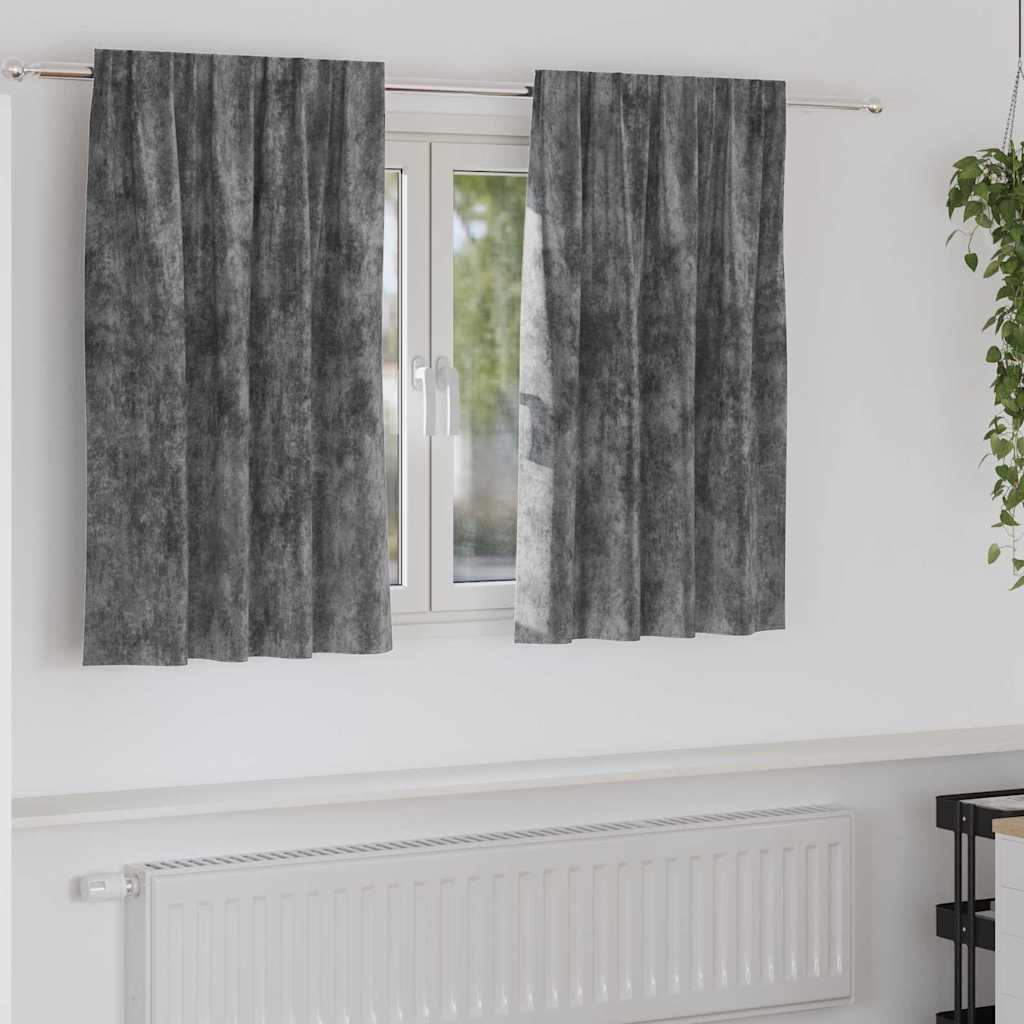 Samtvorhänge mit Vorhängen 2 pcs Grau 140 x 140 cm Samt