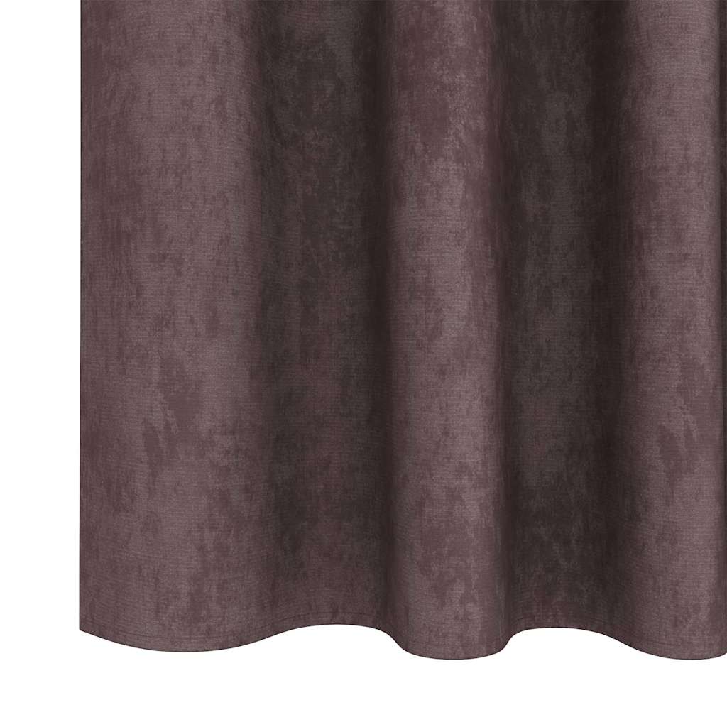 Samtvorhänge mit Vorhängen 2 pcs Braun 245 x 140 cm Samt