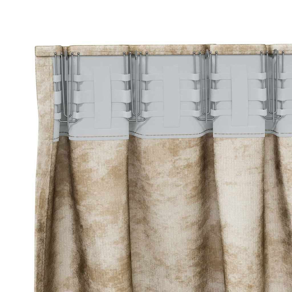 Samtvorhänge mit Vorhängen 2 pcs Creme 260 x 140 cm Samt