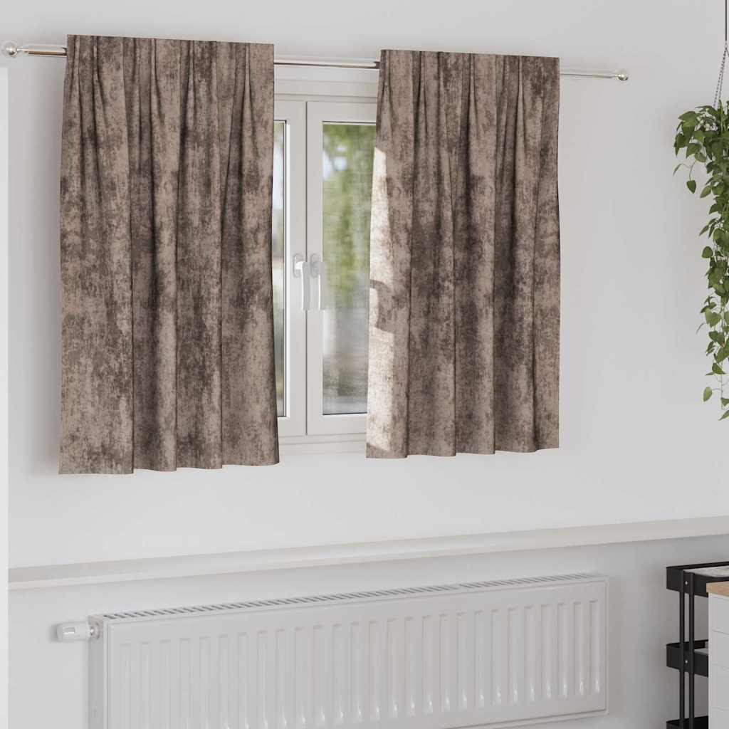 Samtvorhänge mit Vorhängen 2 pcs Cappuccino 140 x 140 cm Samt
