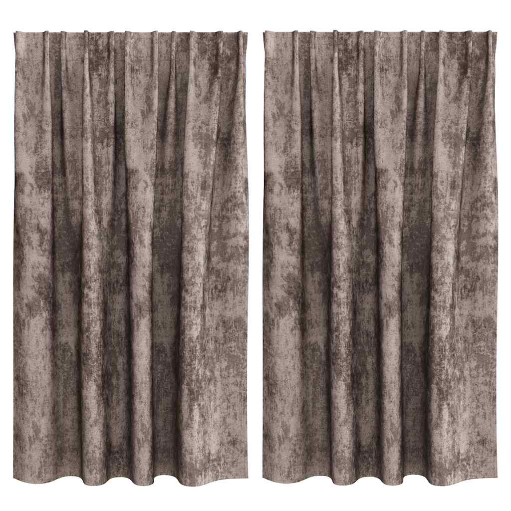 Samtvorhänge mit Vorhängen 2 pcs Cappuccino 140 x 140 cm Samt