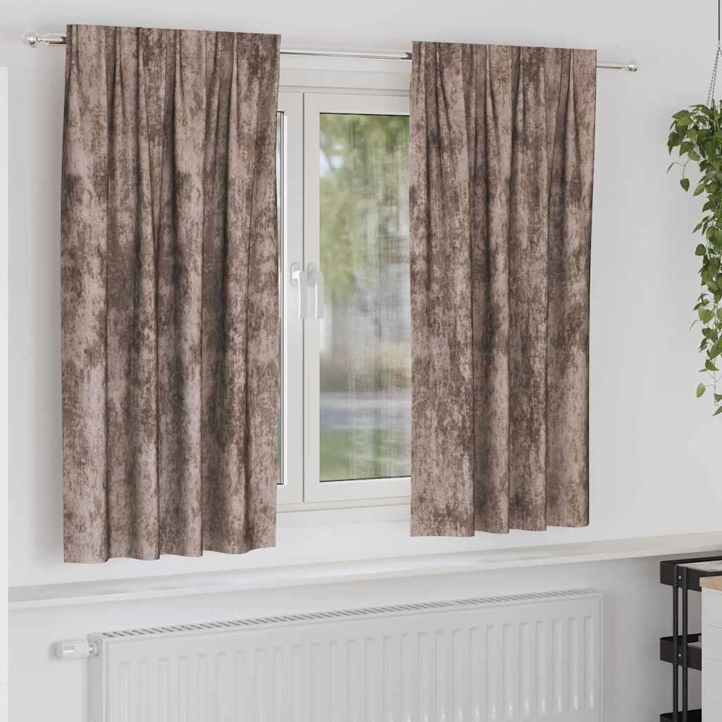 Samtvorhänge mit Vorhängen 2 pcs Cappuccino 175 x 140 cm Samt