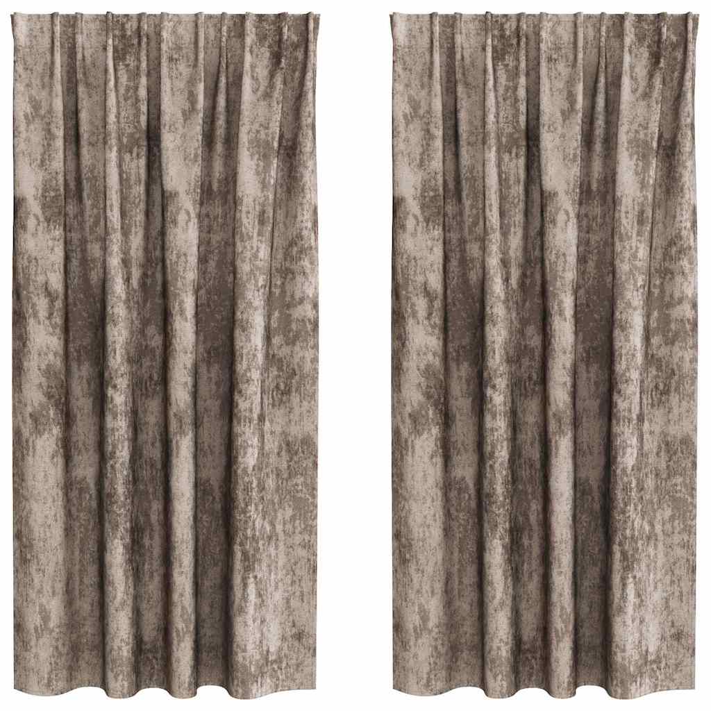 Samtvorhänge mit Vorhängen 2 pcs Cappuccino 175 x 140 cm Samt