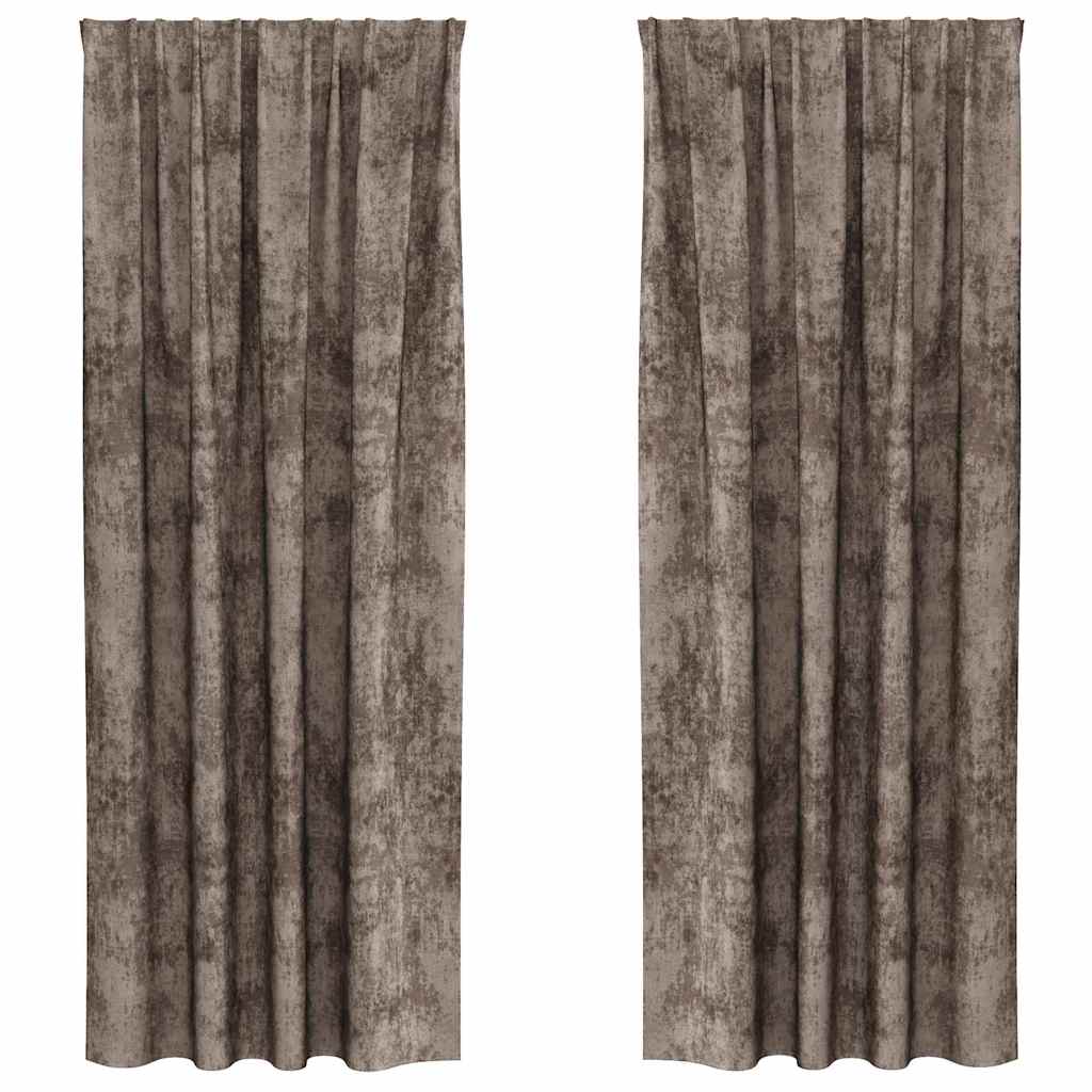 Samtvorhänge mit Vorhängen 2 pcs Cappuccino 225 x 140 cm Samt