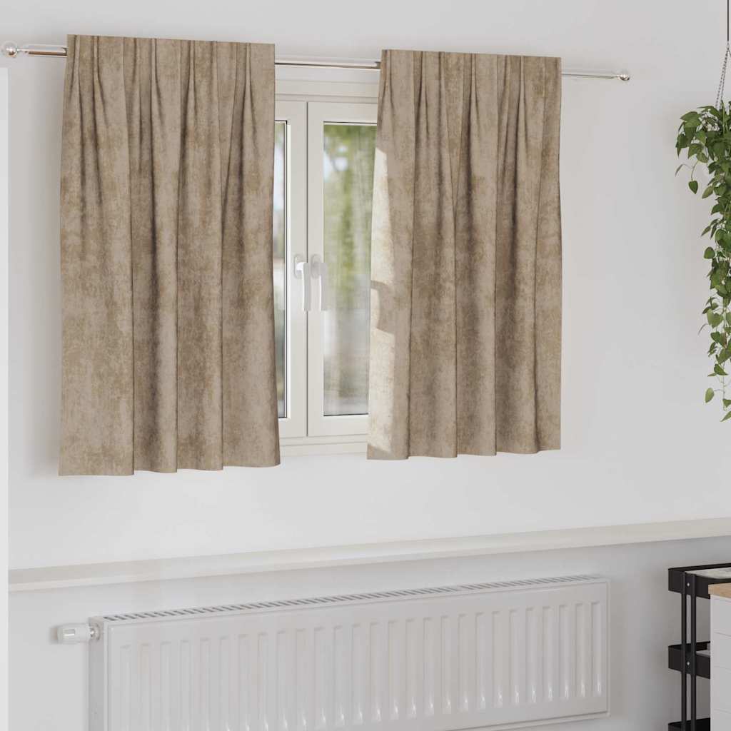 Samtvorhänge mit Vorhängen 2 pcs Champagner 140 x 140 cm Samt