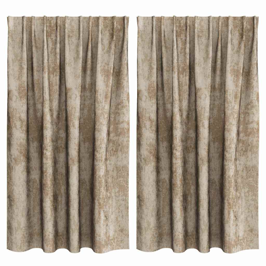 Samtvorhänge mit Vorhängen 2 pcs Champagner 140 x 140 cm Samt