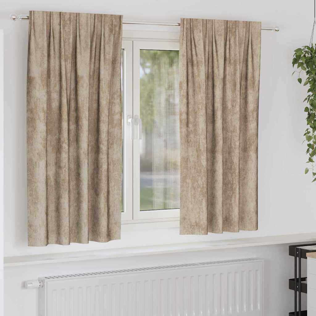 Samtvorhänge mit Vorhängen 2 pcs Champagner 175 x 140 cm Samt