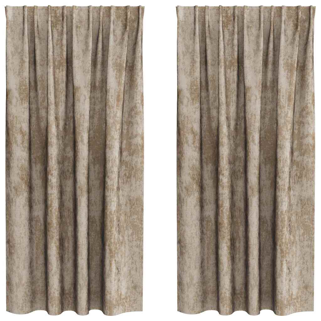 Samtvorhänge mit Vorhängen 2 pcs Champagner 175 x 140 cm Samt