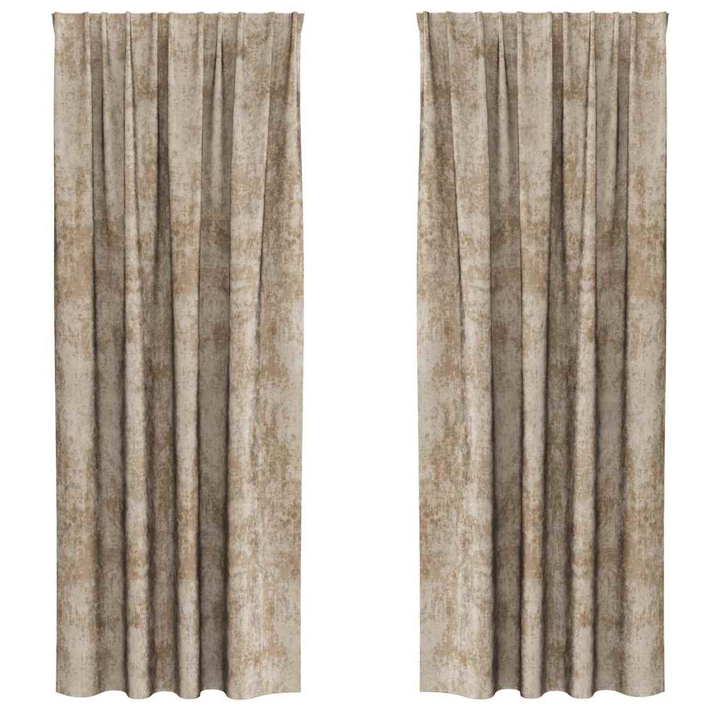 Samtvorhänge mit Vorhängen 2 pcs Champagner 260 x 140 cm Samt