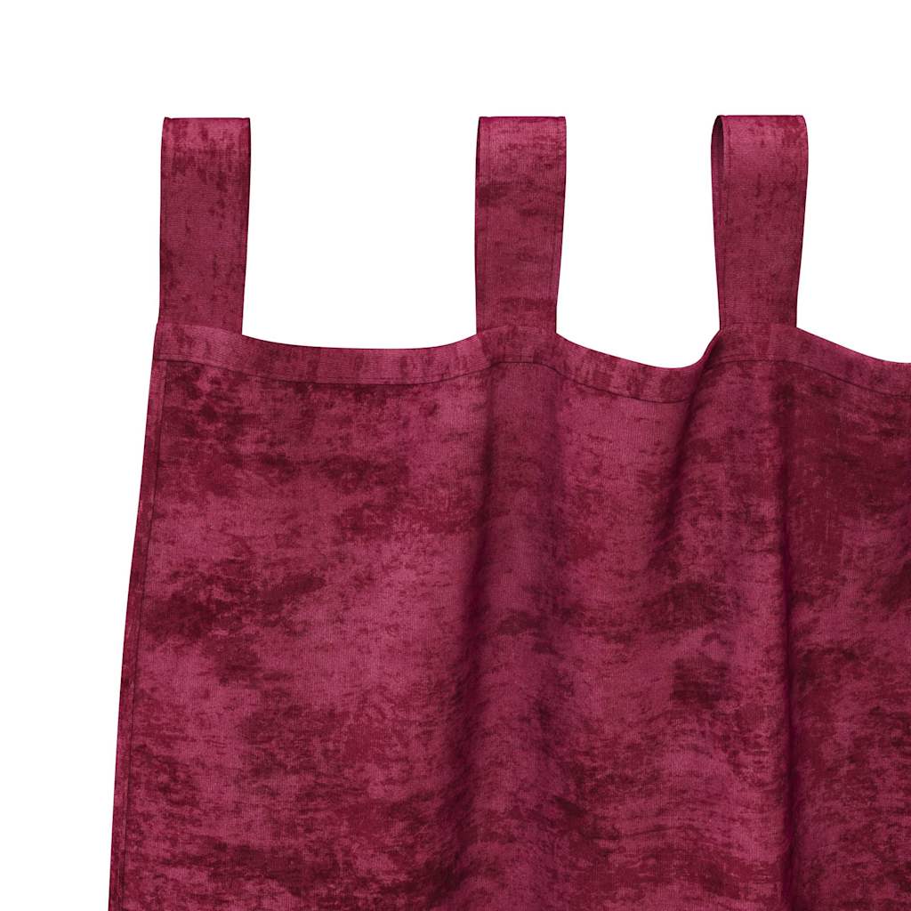 Samtvorhänge mit Vorhängen 2 pcs Weinrot 140 x 140 cm Samt