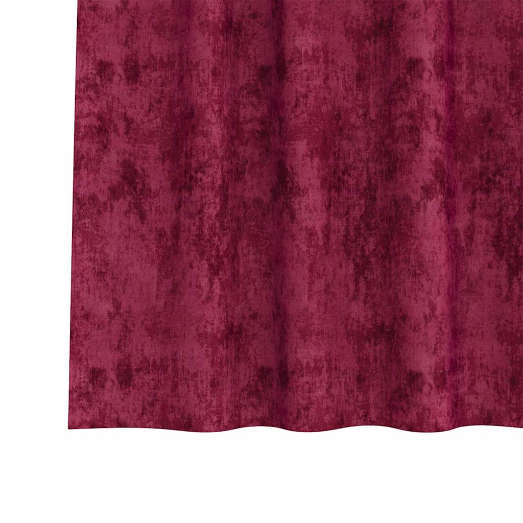 Samtvorhänge mit Vorhängen 2 pcs Weinrot 140 x 140 cm Samt