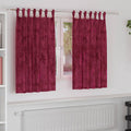 Samtvorhänge mit Vorhängen 2 pcs Weinrot 140 x 140 cm Samt