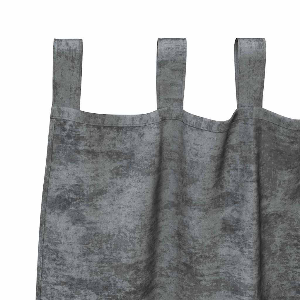 Samtvorhänge mit Vorhängen 2 pcs Grau 225 x 140 cm Samt