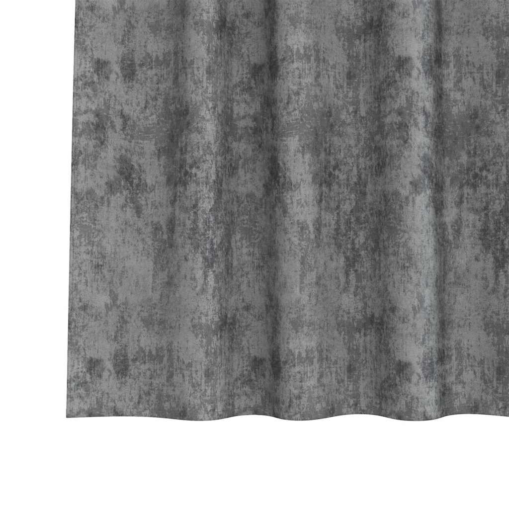 Samtvorhänge mit Vorhängen 2 pcs Grau 225 x 140 cm Samt