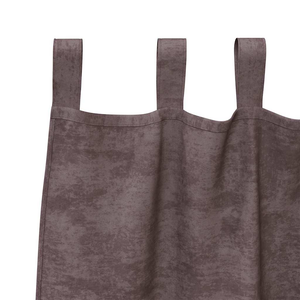 Samtvorhänge mit Vorhängen 2 pcs Braun 140 x 140 cm Samt
