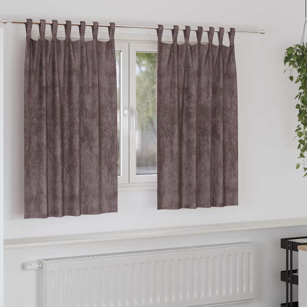 Samtvorhänge mit Vorhängen 2 pcs Braun 140 x 140 cm Samt
