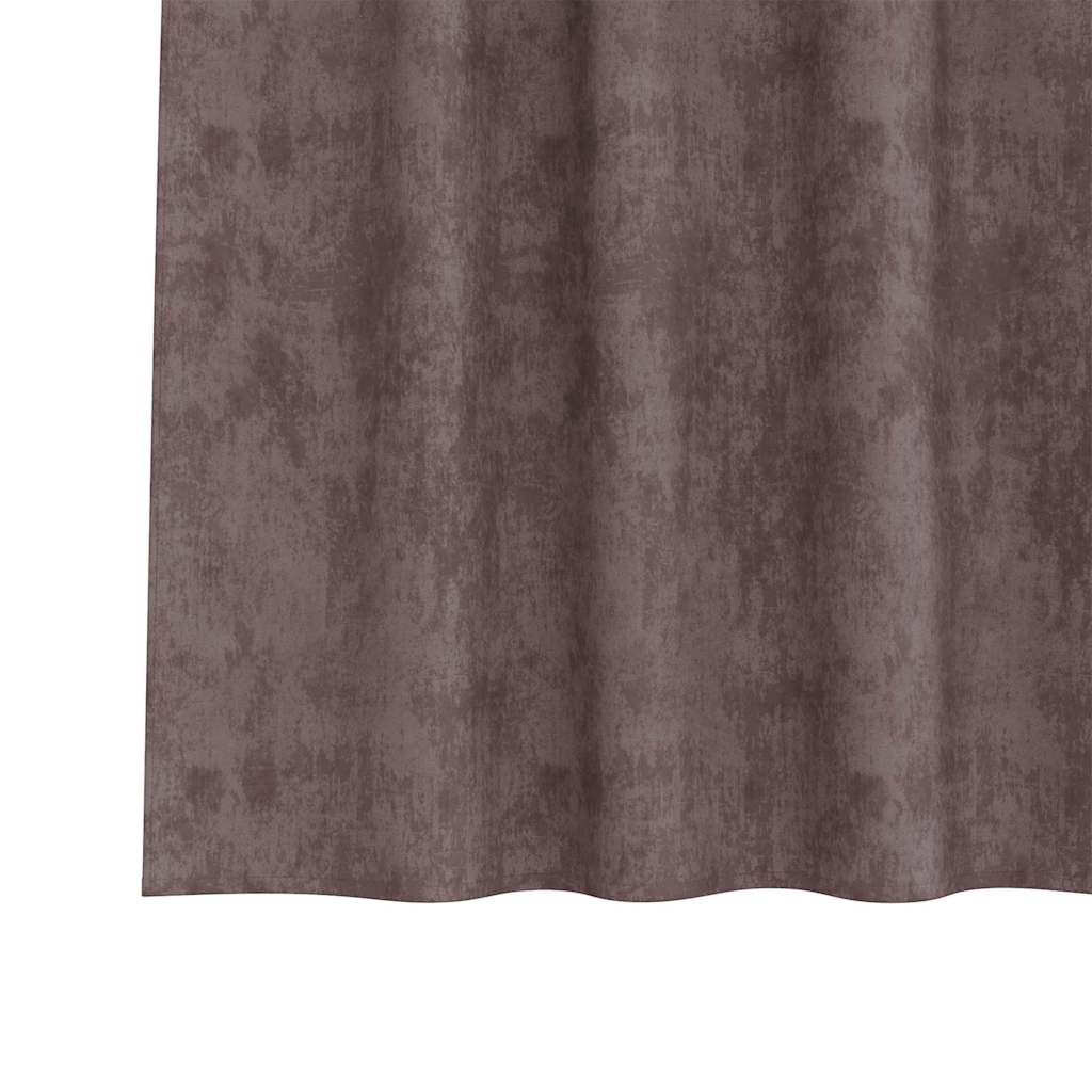 Samtvorhänge mit Vorhängen 2 pcs Braun 175 x 140 cm Samt
