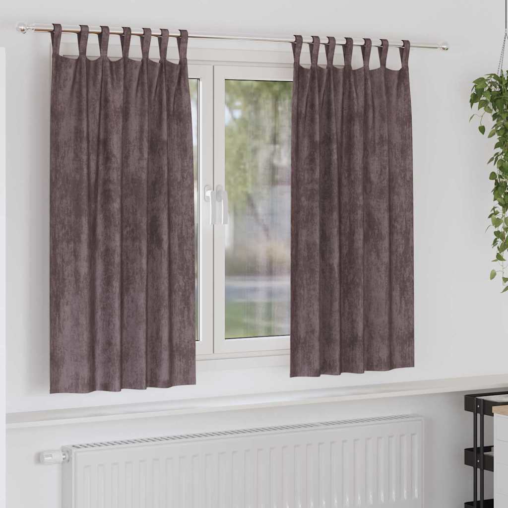 Samtvorhänge mit Vorhängen 2 pcs Braun 175 x 140 cm Samt