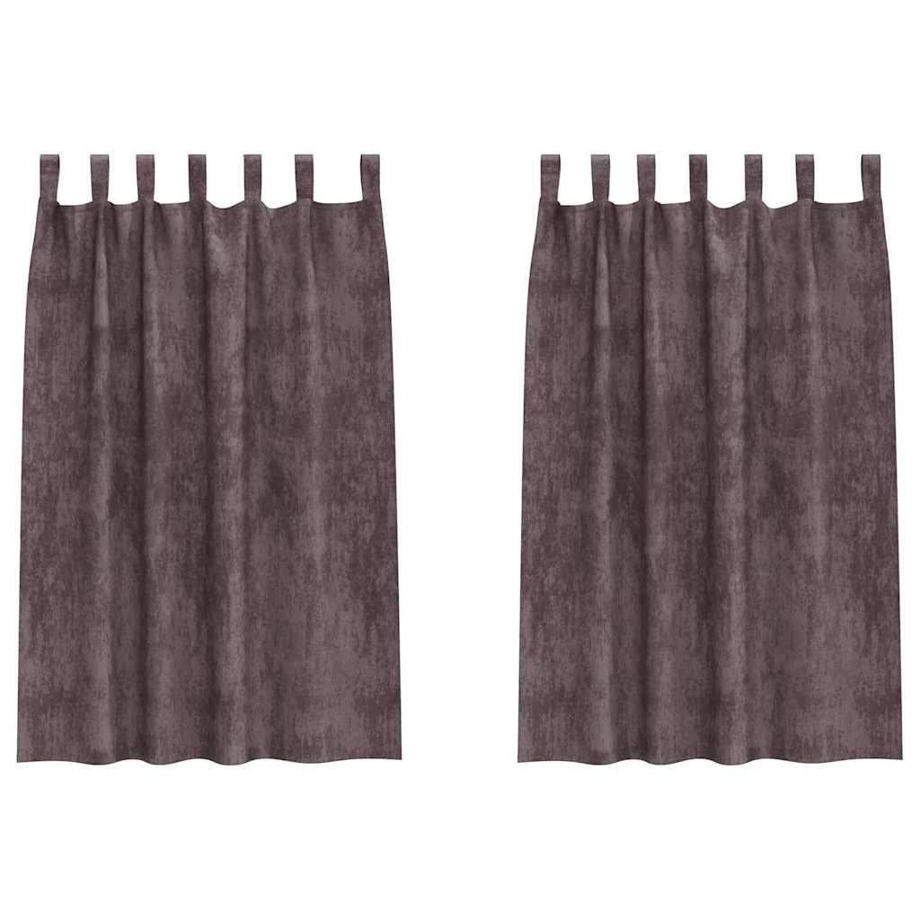 Samtvorhänge mit Vorhängen 2 pcs Braun 175 x 140 cm Samt