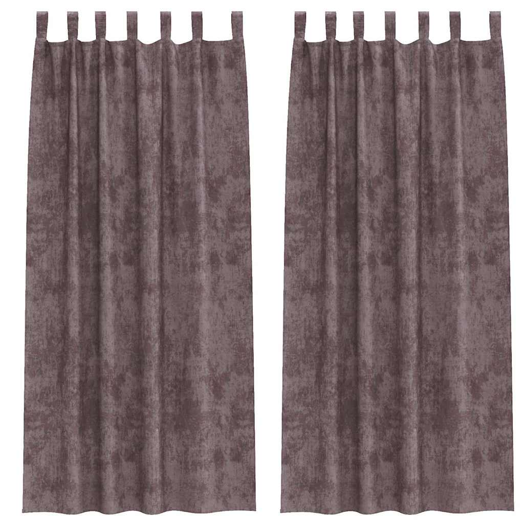 Samtvorhänge mit Vorhängen 2 pcs Braun 225 x 140 cm Samt