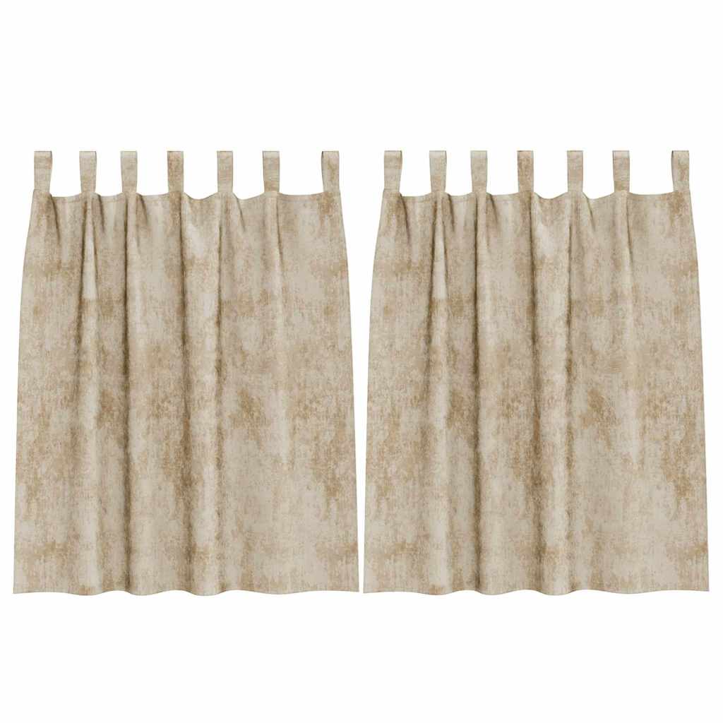 Samtvorhänge mit Vorhängen 2 pcs Creme 140 x 140 cm Samt