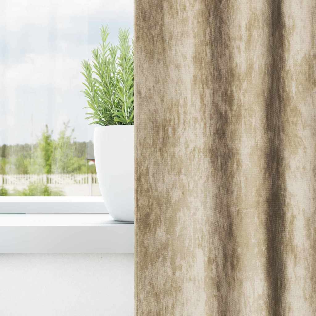 Samtvorhänge mit Vorhängen 2 pcs Creme 175 x 140 cm Samt