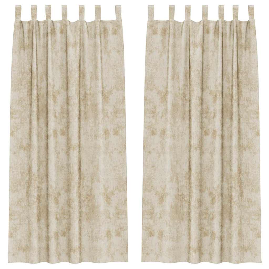 Samtvorhänge mit Vorhängen 2 pcs Creme 245 x 140 cm Samt