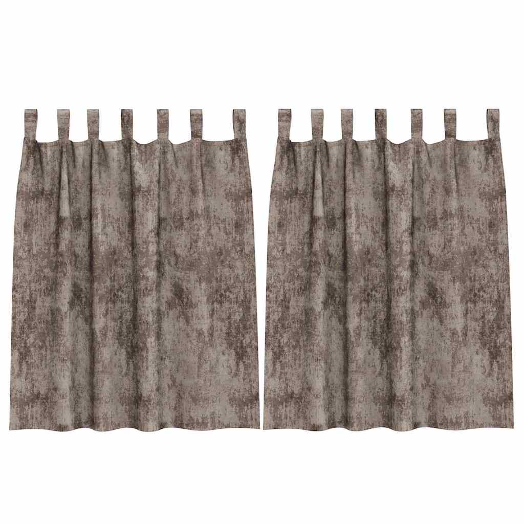 Samtvorhänge mit Vorhängen 2 pcs Cappuccino 140 x 140 cm Samt