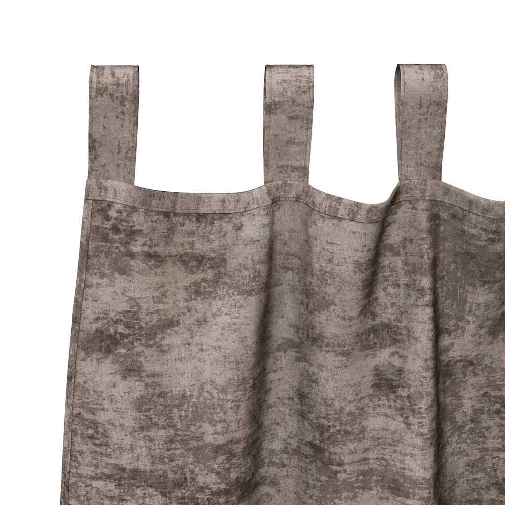 Samtvorhänge mit Vorhängen 2 pcs Cappuccino 175 x 140 cm Samt