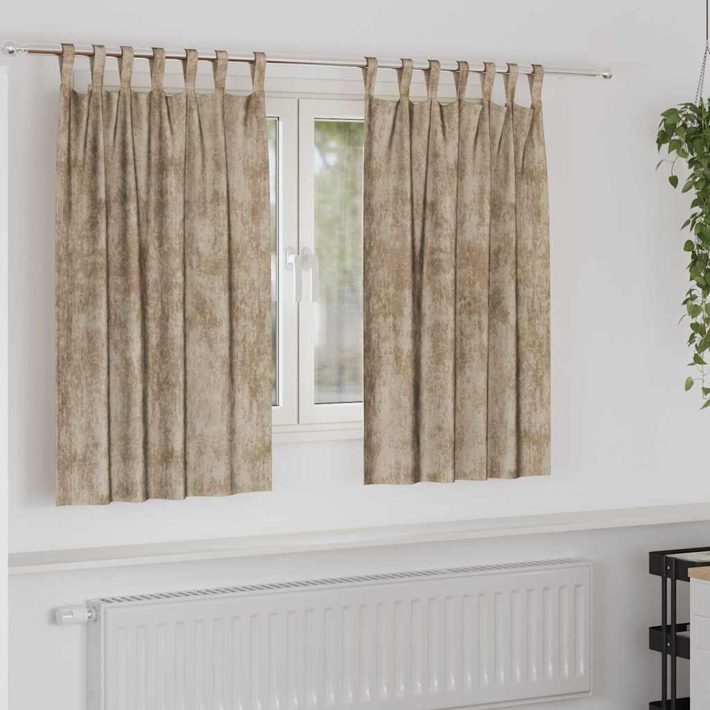 Samtvorhänge mit Vorhängen 2 pcs Champagner 140 x 140 cm Samt