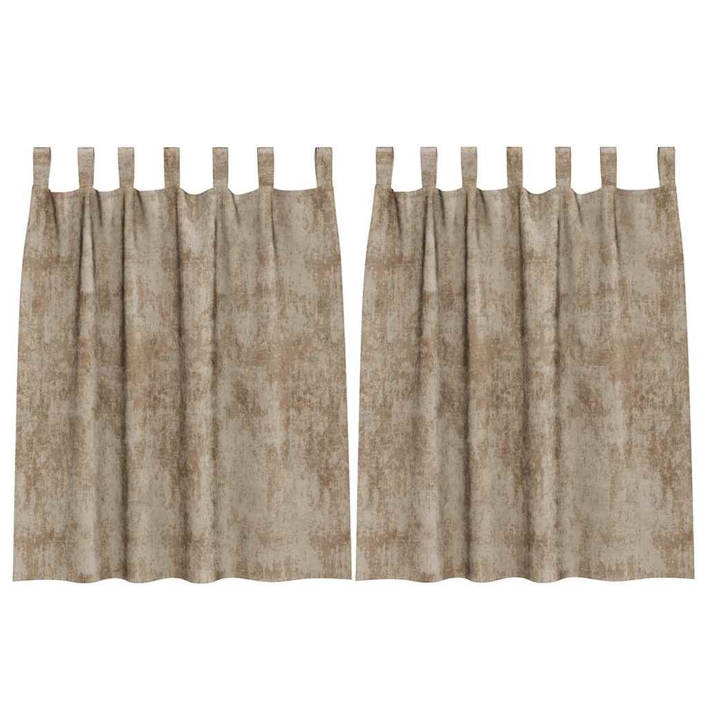 Samtvorhänge mit Vorhängen 2 pcs Champagner 140 x 140 cm Samt