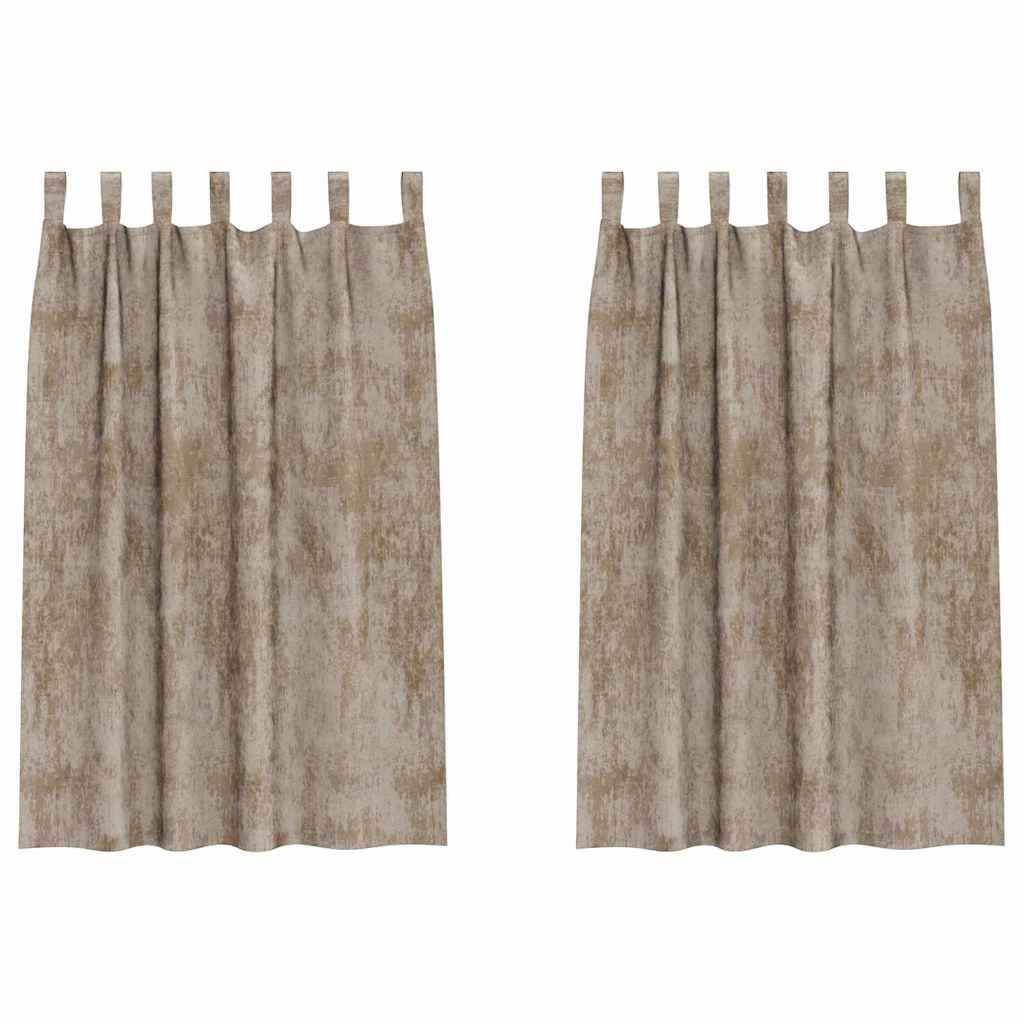 Samtvorhänge mit Vorhängen 2 pcs Champagner 175 x 140 cm Samt