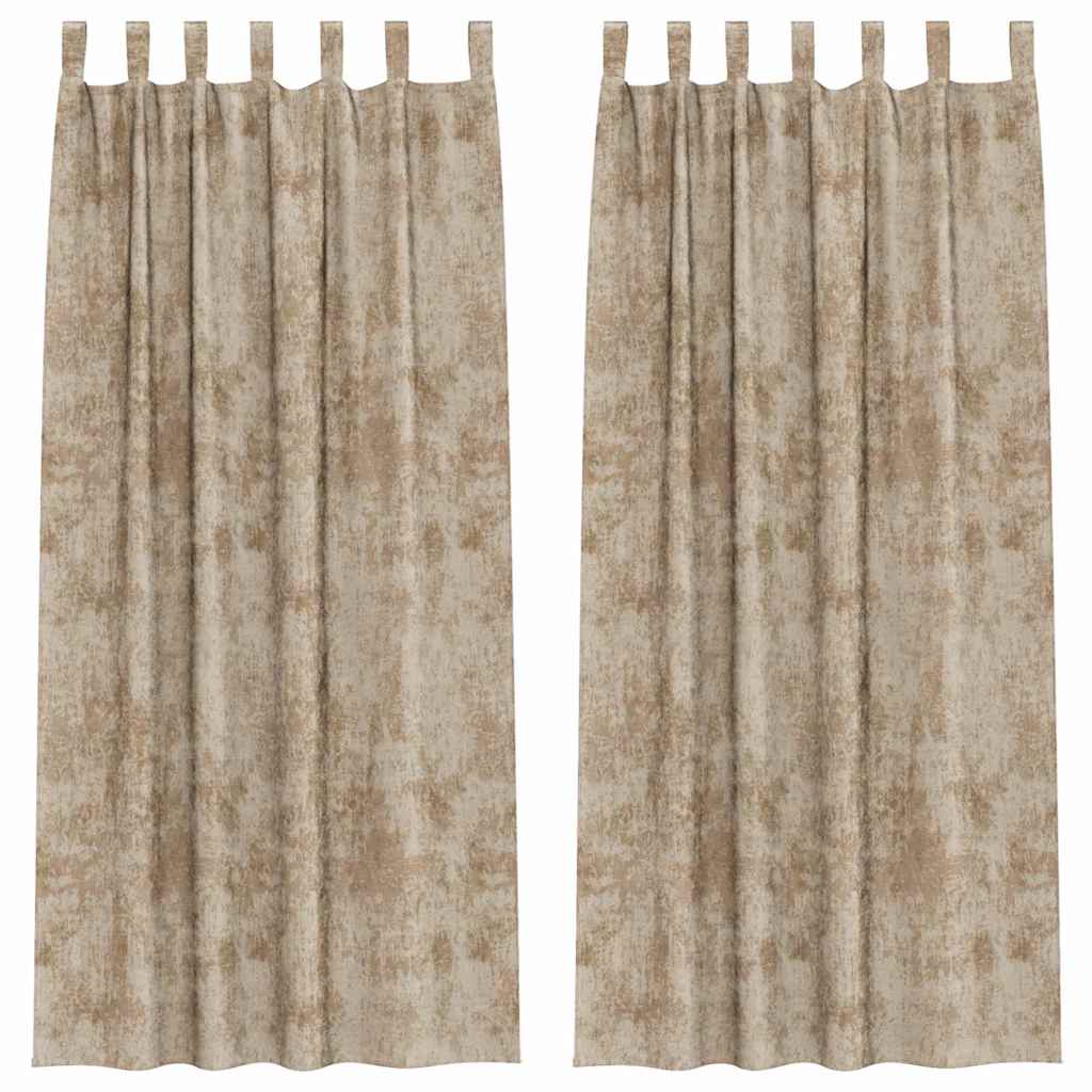 Samtvorhänge mit Vorhängen 2 pcs Champagner 225 x 140 cm Samt