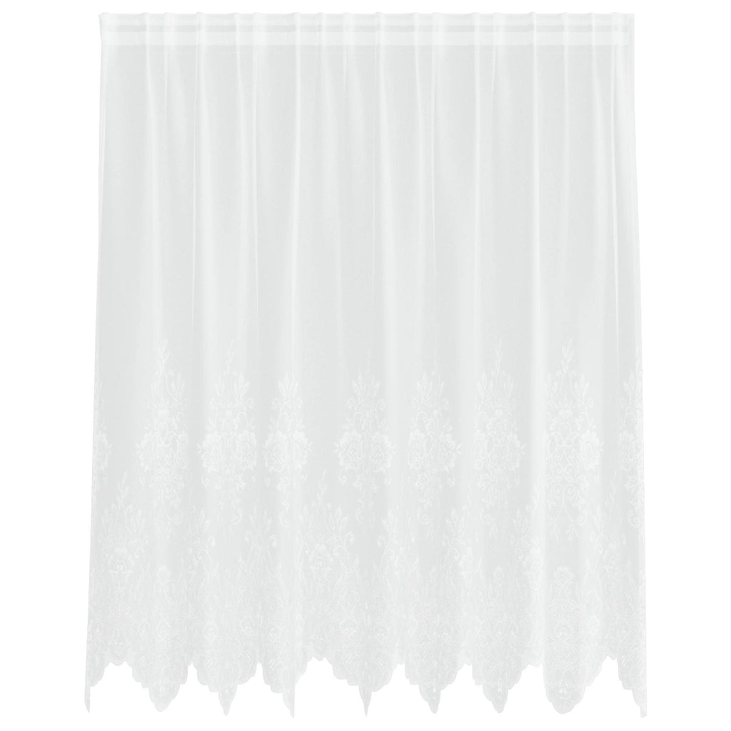 Spitzenvorhang mit Vorhängen Floral Weiß 140 x 200 cm Polyester