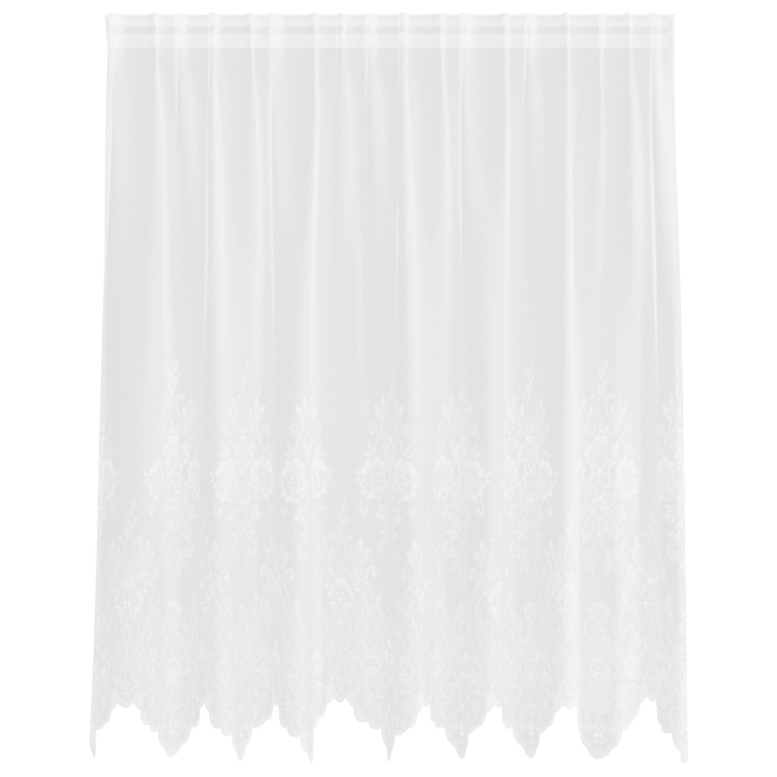 Spitzenvorhang mit Vorhängen Floral Weiß 140 x 200 cm Polyester
