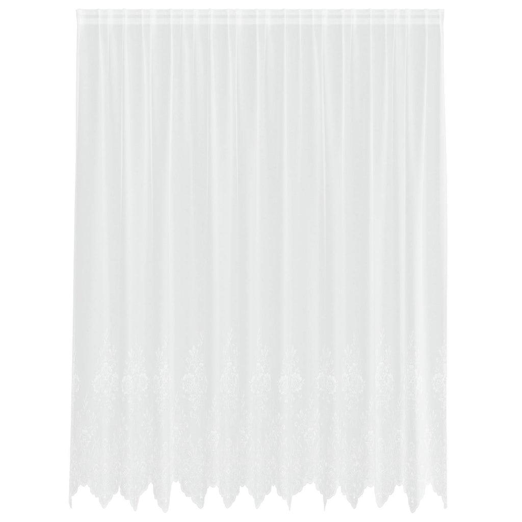 Spitzenvorhang mit Vorhängen Floral Weiß 220 x 300 cm Polyester