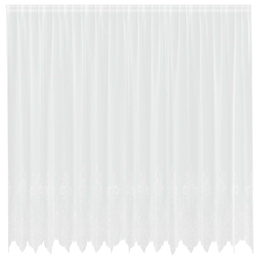 Spitzenvorhang mit Vorhängen Floral Weiß 245 x 400 cm Polyester