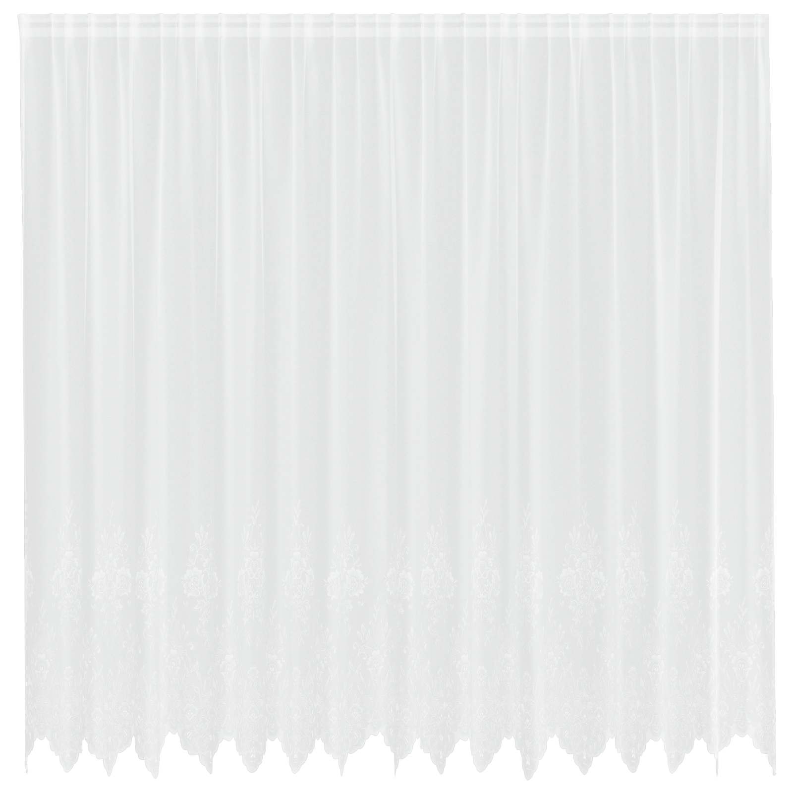 Spitzenvorhang mit Vorhängen Floral Weiß 245 x 400 cm Polyester