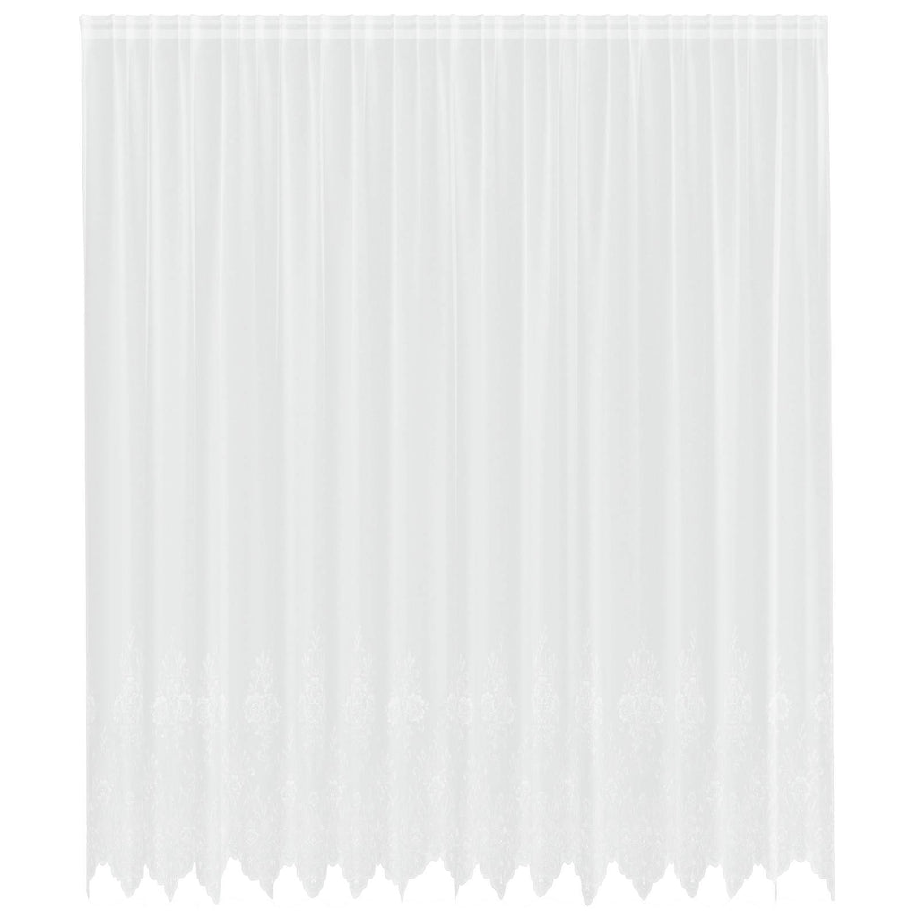 Spitzenvorhang mit Vorhängen Floral Weiß 260 x 400 cm Polyester