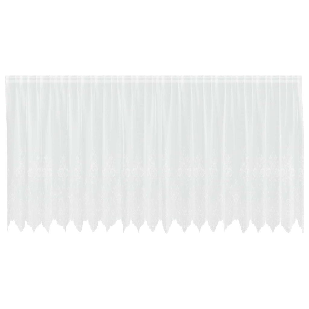 Spitzenvorhang mit Vorhängen Floral Weiß 160 x 500 cm Polyester